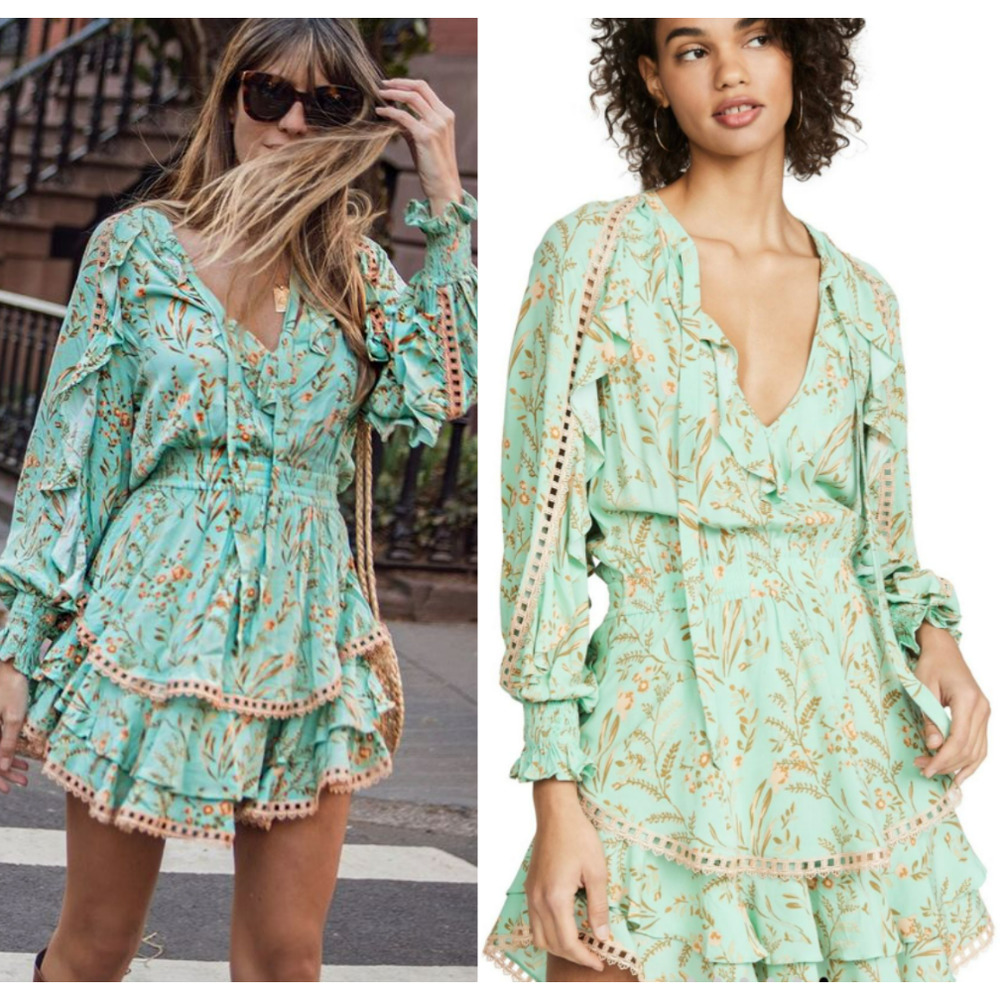 Spell Maisie Playdress Vintage Turquoise with Ruffle and Lace